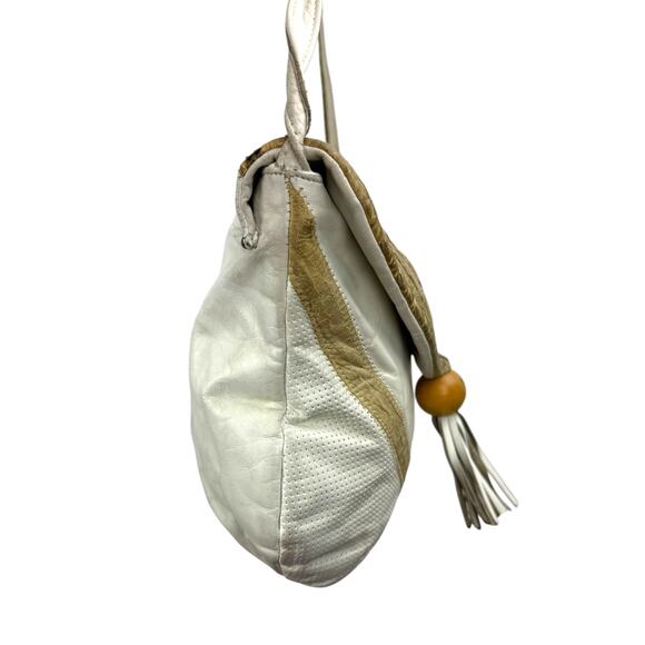 1970's genuine leather and python snakeskin tassel bag - Picture 5 of 7